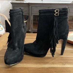 Black suede Sam edelman booties never worn